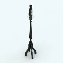 Antique Revit Coat Rack Family rendered with a dark wood color.