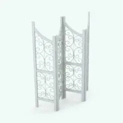 Ironwork Folding Partition Revit Family rendered in ambient occlusion mode to see all the details better.