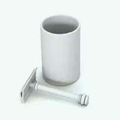 Razor and cup rendered in ambient occlusion mode.