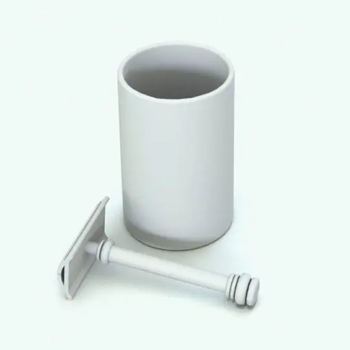 Razor and cup rendered in ambient occlusion mode.
