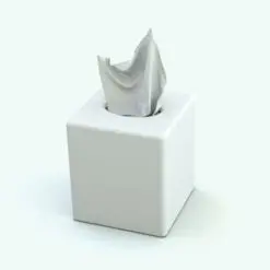 Tissue box Revit family rendered in ambient occlusion style.