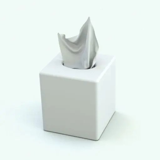 Tissue box Revit family rendered in ambient occlusion style.