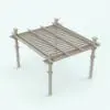 Classic Pergola Revit Family rendered with a light colored wood. This outdoor furniture Revit family will elevate your exterior design projects immediately.