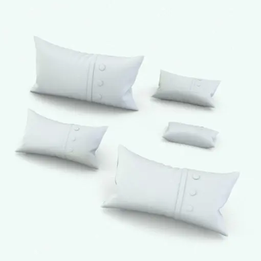 Rectangular Cushion Revit Family in different sizes to showcase its parametric flexibility. This decoration Revit family is a must have in your families collection.