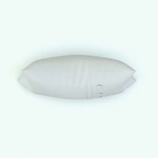 Top view of the Rectangular Cushion Revit Family With Buttons rendered in AO.