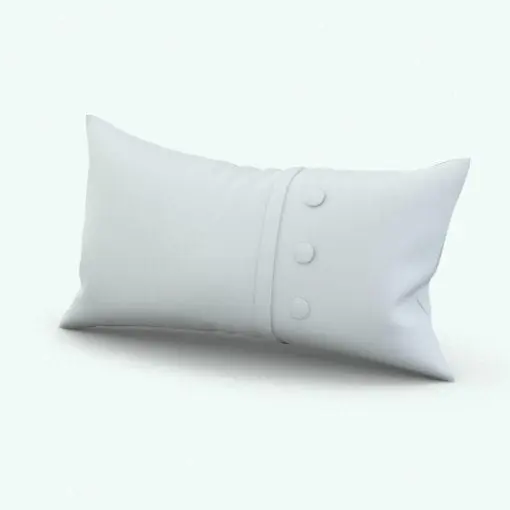 Rectangular Cushion Revit Family With Buttons rendered in ambient occlusion mode to see the details better.