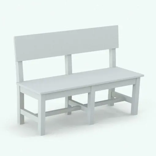 Traditional Revit Bench Family rendered in AO.