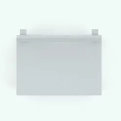 Traditional Revit Bench Family in top view and rendered in ambient occlusion.