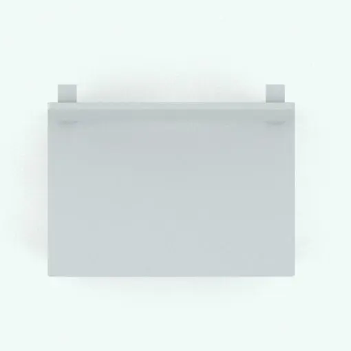 Traditional Revit Bench Family in top view and rendered in ambient occlusion.