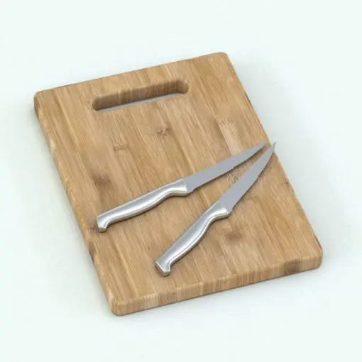 3D Bamboo Boards Revit Kitchen Accessories Family rendered in bamboo wood and stainless steel knives. This Revit family is fully parametric and ready to be rendered in your projects.