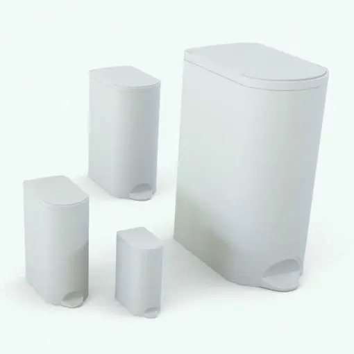 Butterfly Lid Trash Can Revit Family size variations to showcase its parametric nature. While this image doesn't show materials (to see the details better), it does come with pre-built materials for ease of use. Don't wait any longer and get this trash can Revit family now!