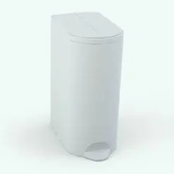 3D Butterfly Lid Trash Can Revit Family without any materials (ambient occlusion style) to see the details better. While this image doesn't show any materials, this Revit kitchen accessory family comes with pre-configured materials so you just have to insert it, select the materials and hit the render button.