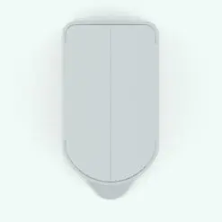 Butterfly Lid Trash Can Revit Family in top view and rendered in black and white (ambient occlusion style) to show all the details. This Revit family is fully parametric and easy to use.