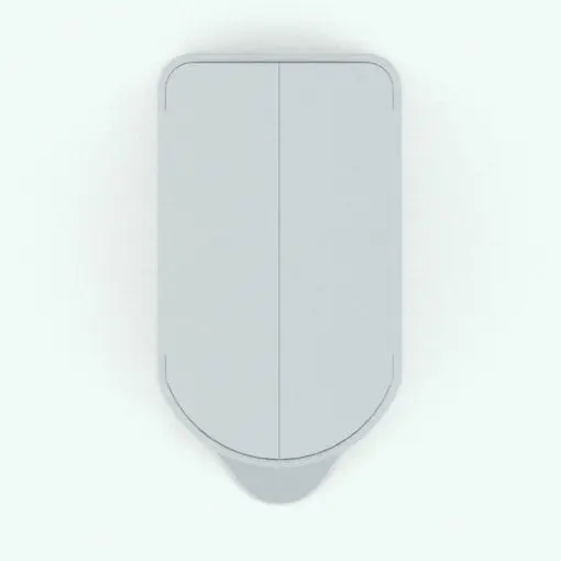 Butterfly Lid Trash Can Revit Family in top view and rendered in black and white (ambient occlusion style) to show all the details. This Revit family is fully parametric and easy to use.