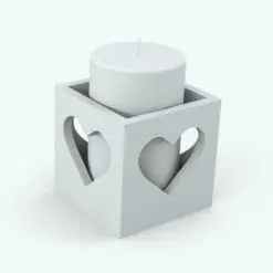 Heart Box Candle Decoration Revit Family rendered in AO. This BIM object is fully parametric and ready to use in your projects.