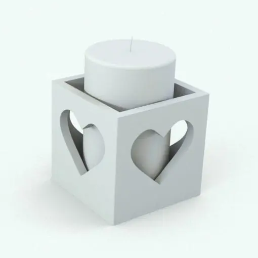 Heart Box Candle Decoration Revit Family rendered in AO. This BIM object is fully parametric and ready to use in your projects.