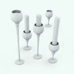 Cup Candle Holder Decoration Revit Family in different sizes and configurations to showcase its parametric behavior.