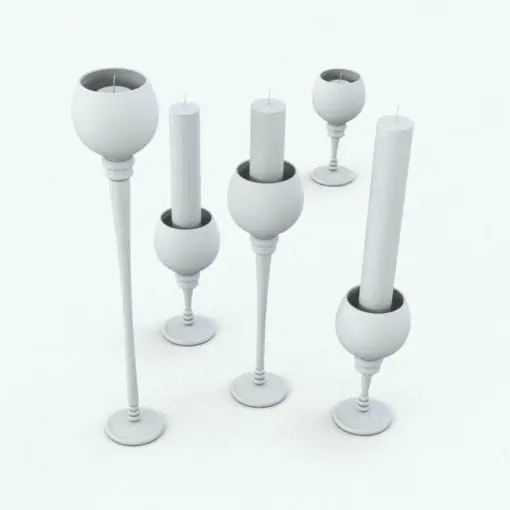 Cup Candle Holder Decoration Revit Family in different sizes and configurations to showcase its parametric behavior.