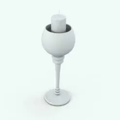 Cup Candle Holder Decoration Revit Family rendered in ambient occlusion mode.