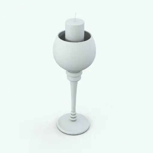 Cup Candle Holder Decoration Revit Family rendered in ambient occlusion mode.