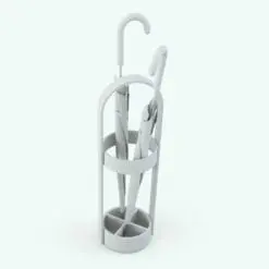 Circular Holder With Umbrella Revit Family in 3D and rendered in black and white (ambient occlusion style) to see the details better. This realistic Revit umbrella combines objects from other programs to make it look photoreal, which is a big plus in this family. Be part of the Blackbee3D family by getting this Circular Holder With Umbrella Revit Family today, and see how our high quality Revit families transform your projects.