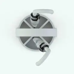 Circular Holder With Umbrella Revit Family in top view and rendered without any materials. Ideal for contemporary looking projects, this Revit umbrella, along with its holder will make a statement in your 3D renderings. Don't wait any longer and add this Circular Holder With Umbrella Revit Family to your cart now.