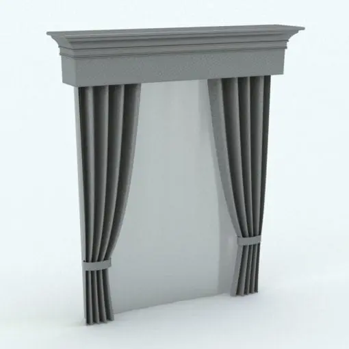 Classic Curtain Revit Family rendered in 3D with a gray textured fabric material and a semi-transparent back curtain. These Revit curtains are fully parametric, easy to use and ready to render. Just load them into your project, select the materials (or use the provided ones) and hit the render button for instant results. Don't wait any longer and add this Classic Curtain Revit Family to your cart today.