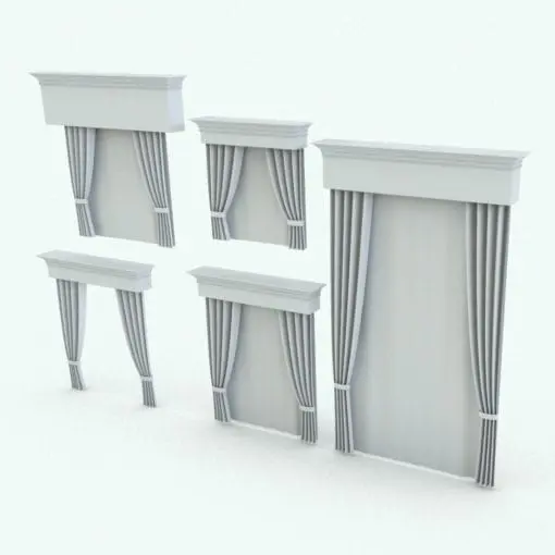 Classic Curtain Revit Family in different sizes and configurations to showcase its parametric flexibility. Ideal for living rooms, bedrooms, offices and more, this curtain Revit family will make your spaces look elegant and refined. Get it today and see for yourself.