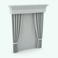 Classic Curtain Revit Family in 3D and rendered without any materials (ambient occlusion style) to showcase the details better. Ideal for interior design projects ranging from classical to contemporary and eclectic, this curtain Revit family will make your spaces stand out in just a few clicks.