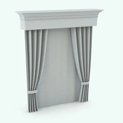 Classic Curtain Revit Family in 3D and rendered without any materials (ambient occlusion style) to showcase the details better. Ideal for interior design projects ranging from classical to contemporary and eclectic, this curtain Revit family will make your spaces stand out in just a few clicks.