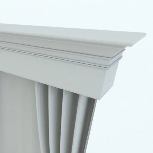 Classic Curtain Revit Family detail of the top molding. This top molding (as well as the curtains) is fully parametric and it will adjust to your project requirements in just a few clicks. Don't wait any longer and get this Classic Curtain Revit Family today.