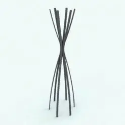 Revit Coat Rack Curves rendered in a dark color. This decoration Revit family is ideal for mud rooms, hallways, living rooms and more.
