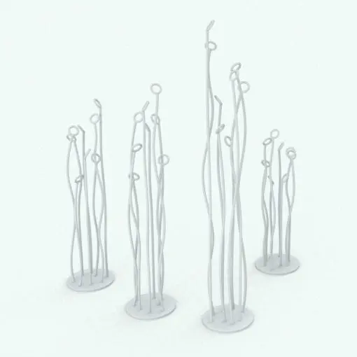 Coat Rack Loops Decoration Revit Family in different sizes and configurations to showcase its parametric flexibility. These black and white renders are great to show detail, but this decoration Revit family comes with built-in materials. Use them as they are or change them to suit your project's color palette.