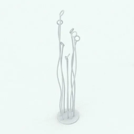 Coat Rack Loops Decoration Revit Family rendered in ambient occlusion (no materials), but you can use the provided materials to render it or modify them to create a more unique look.