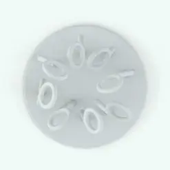 Coat Rack Loops Decoration Revit Family in top view without materials to show the details better.