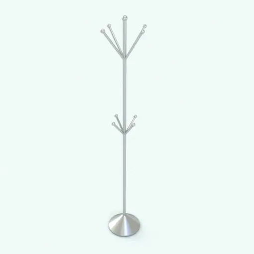 Radial Pegs Coat Rack Revit Family rendered in stainless steel material. Ideal for mud rooms, hallways, bedrooms, entryways and other spaces, this decoration Revit family is the perfect solution for livable-looking renders.
