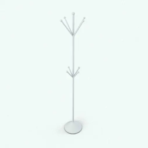 Radial Pegs Coat Rack Revit Family rendered without materials (ambient occlusion) to see the details better, but the family comes with preconfigured materials so you can just drop it in your project and render it.