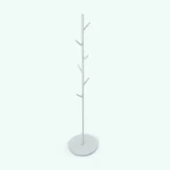 Simplified Tree Coat Rack Revit Family without materials to show all the details better. While this image shows the family without materials, we do include materials for it. Use them as they are or change them to your likings to make this decoration Revit family stand out even more.