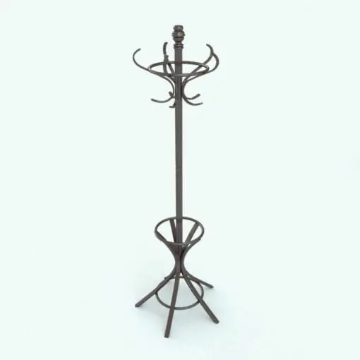 Traditional Coat Rack Revit Family rendered in full color with the included materials. Fully parametric, this Revit decor family is ideal for mud rooms, dressing rooms, hallways and more.
