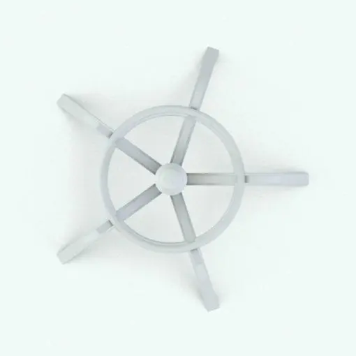 Traditional Coat Rack Revit Family in top view and rendered without materials to showcase the details better.