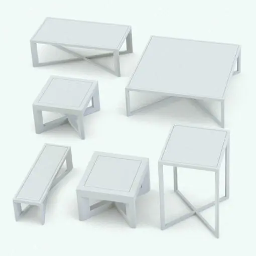 Cross Bottom Coffee Table Revit Family in different sizes and configurations to showcase its parametric flexibility. Ideal for residential, office or hospitality settings, this highly-configurable coffee table Revit family is the perfect addition to your modern-styled architectural projects. Get it today and see how our Blackbee3D families will transform your projects.