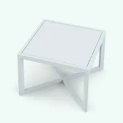 Cross Bottom Coffee Table Revit Family in 3D and rendered without any materials to see the shapes and details better. Ideal for modern and contemporary interior design projects, this highly-flexible coffee table Revit family will simplify your workflow and make your 3D renderings look polished and elegant.