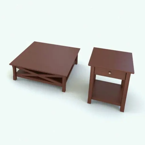 Crosses Side and Coffee Table Revit Families rendered in a cherry wood finish with metallic accents. These two families are fully parametric and they will blend seamlessly to any project size. Whether residential, office or hospitality projects, these Crosses Side and Coffee Table Revit Families are the perfect addition to modern interior design projects. Get them today and see for yourself.