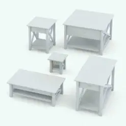 Side table Revit family rendered in black and white (ambient occlusion style) and in different sizes and configurations to showcase its parametric flexibility. Ideal for living rooms, offices, hotels and more, this side table Revit family will certainly make a statement in your renders. Get it today and see for yourself.