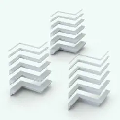 Size variations of the three Decorative Crown Molding Revit Wall Sweep Profiles displayed in ambient occlusion mode from Pack 4. Insert them in a few clicks using the Revit wall sweep tool and transform your spaces from simple to eye-catching.
