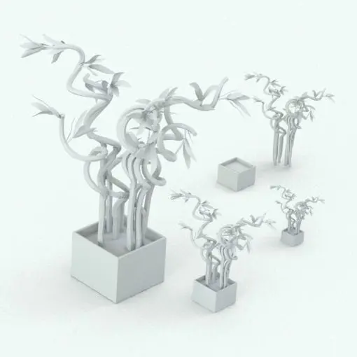 Curly Bamboo Revit Plant Family in different sizes and configurations to showcase its parametric flexibility. Whether you use the bamboo and pot together or separately with other pots, this Revit plant family gives you the required parameters to do so! Get it today and see for yourself.