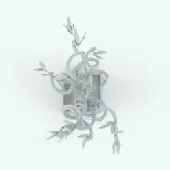 Curly Bamboo Revit Plant Family in top view and rendered in black and white (ambient occlusion style) to showcase the details better. Ideal for modern or classic interior design projects, this fully parametric Revit plant will elevate your projects and 3D renderings to the new heights.