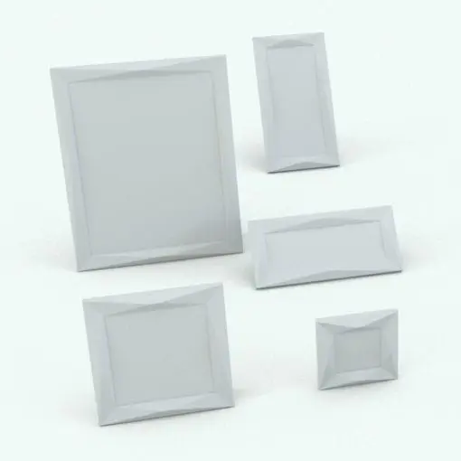 Faceted Picture Frame Revit Family in different sizes and configurations to showcase its parametric flexibility. Ideal for residential or office settings, this easy to use and ready to render picture frame Revit family will add a touch of coziness to your 3D renderings. Get it now and see for yourself.