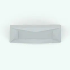 Faceted Picture Frame Revit Family in top view and rendered without any materials to show all the details better. Ideal for modern interior design projects, this Faceted Picture Frame Revit Family is ideal for bedrooms, living rooms, hallways and more. Don't wait any longer and get it now!