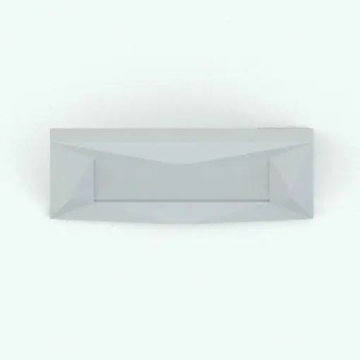 Faceted Picture Frame Revit Family in top view and rendered without any materials to show all the details better. Ideal for modern interior design projects, this Faceted Picture Frame Revit Family is ideal for bedrooms, living rooms, hallways and more. Don't wait any longer and get it now!